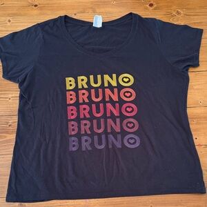 Vibrant Black‎ T-Shirt with Multicolor Bruno Design